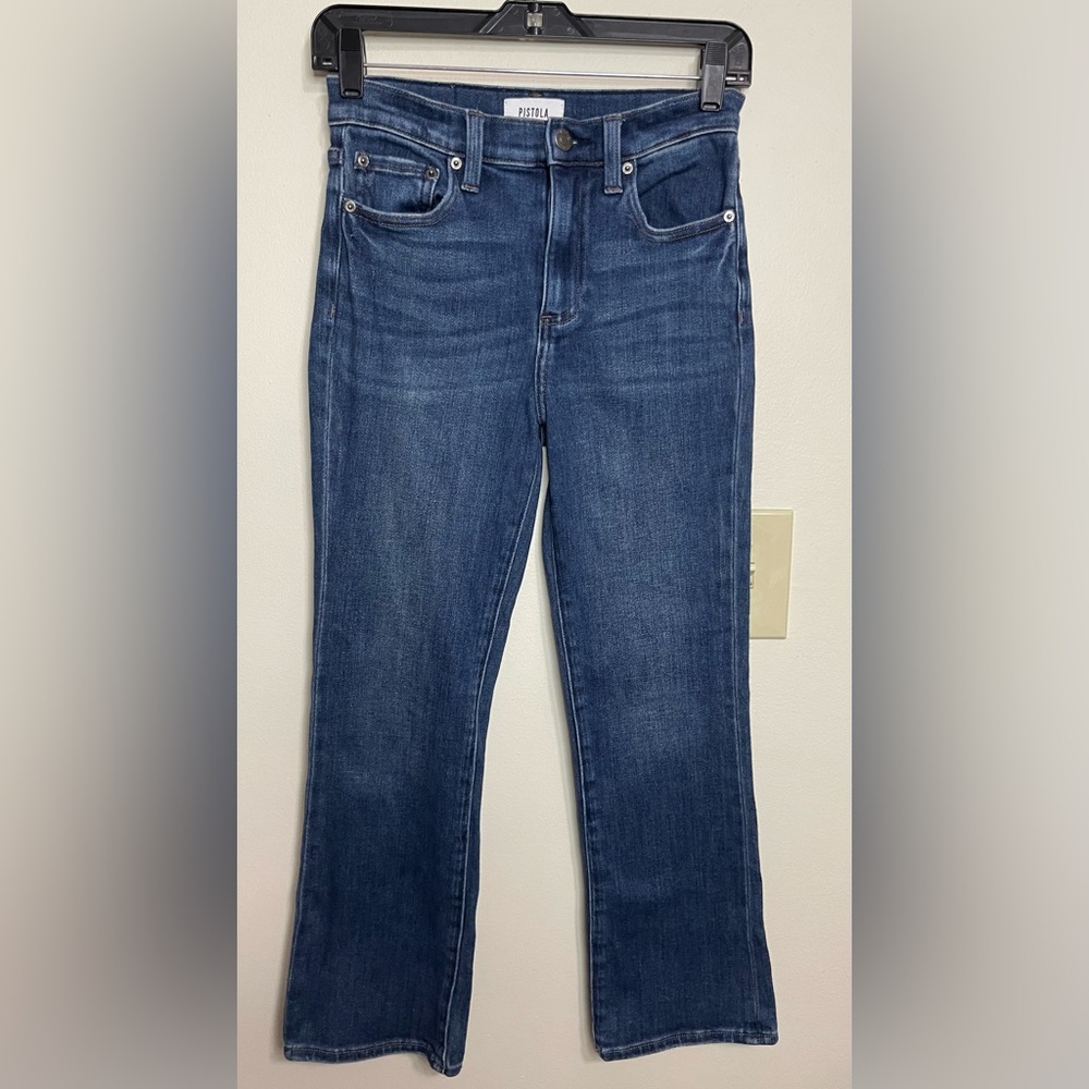 Pistola Mid Rise Straight Ankle Jean Denim Pant. Size 25